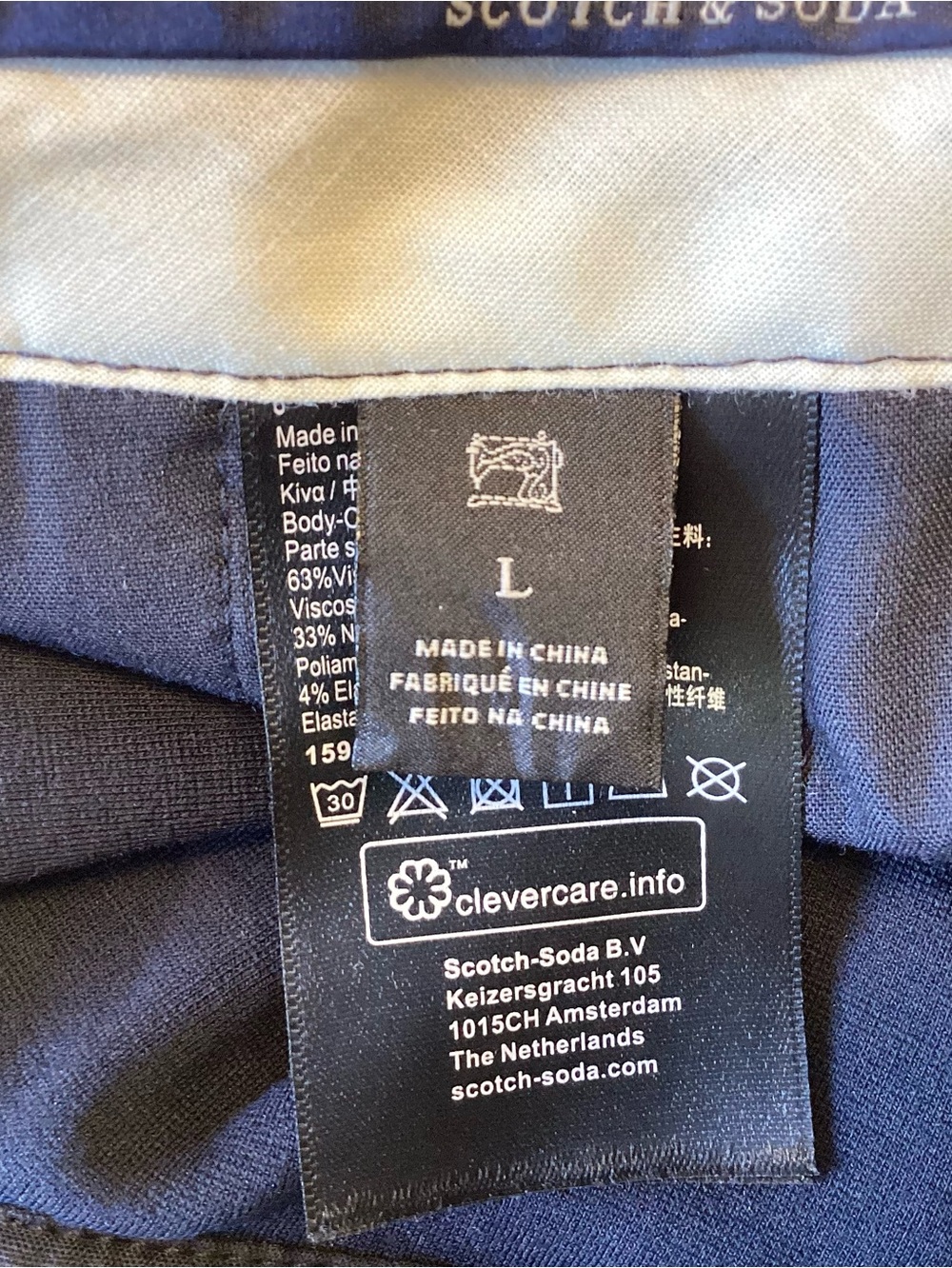 Scotch & Soda Maison Scotch Women’s Stitched Stretch Trousers - Navy - L - Picture 8 of 9
